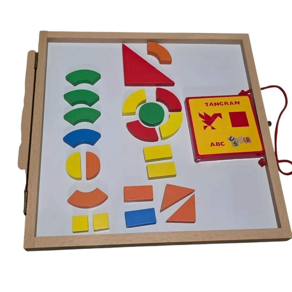 Djeco Red Magnetic Carry Board with Rope Handle And Latch Closure